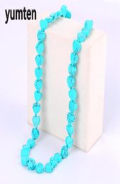 Yumten Turquoise Necklace Power Natural Stone Crystal Women Jewelry Men Jade Teen Wolf Soy Shadowhunters Prata Tree Of Life4569314