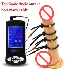 Adjustable size Electric shock pulse Silicone Elastic Penis ring cables Host Machine Kit Penis physical therapy2922490