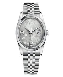 HighQuality Asian Watch 2813 Sports Automatic Mechanical Ladies wristWatchs 36mm Silver Pattern Dial Fashion Luxury Digital Watch5863533