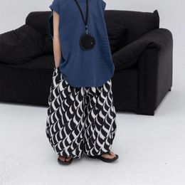 Trousers Children Clothing Kids Loose Pants Korean Style 2024 Summer Boys Casual Wide-leg Anti-mosquito Tide