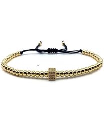 Charm Bracelets Cube Bracelet Men 2021 Fashion Gold Color Pave CZ Rope Bead For Jewelry Gift Pulsera Hombre7973475