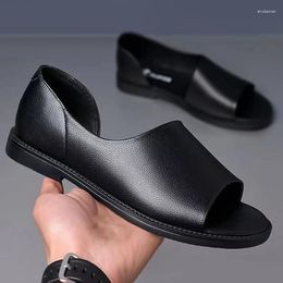 Sandals Summer Shoes For Men Fashion Genuine Leather Cow Lether Casual Loafers Youth Outdoor Cool Beach