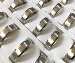 500pcs Silver polish 6mm band Fashion stainless steel wedding rings men women Classic Rings Whole Jewellery Lots31028016881486