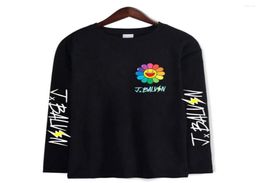 Men039s T Shirts J BALVIN Crew Neck Men Women Shirt Long Sleeve Tshirts Unisex Casual Harajuku Streetshirt Sun Flower Boy Girl 1267360