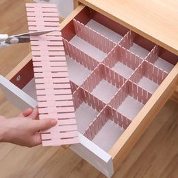 4 Pcs DIY Adjustable Storage Partition Board Plastic Drawer Divider Combination Spacesaving Cabinet Organiser 240416