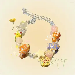 Strand Lucky Fish Bracelet Resin Bead Cute Tree Friend Hand Rope Sweet Fresh Women Jewelry Accessories