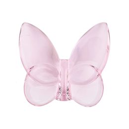 Glass Crystal Lucky Butterfly Ornaments Nordic Coloured Glaze Butterfly Decoration Vibrantly Bright Colour DIY Wedding Party Gifts 240430