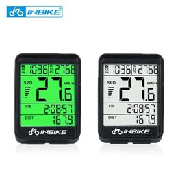 INBIKE 2.1inch Bike Wireless Computer Rainproof Multifunction Riding Bicycle Odometer Cycling Speedometer Stopwatch Backlight 240416