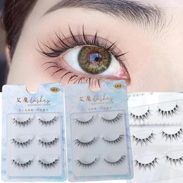 False Eyelashes Daily Eye Makeup 3 Pairs Big Eyes Wispy Long Natural Fairy Cross Curling Extension