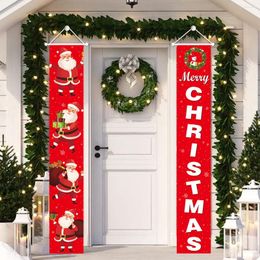 Christmas Decorations 2024 Door Hanging Ornaments Merry Banner Decoration For Home Xmas Pendants Navidad Noel Year Gift