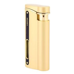 Custom Lighter Metal Shell Visible Without Gas Silo Repeatable Filling Butane Cigarette Lighter