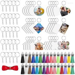 Keychains 180 Piece Sublimation Blank Keychain DIY MDF Double-Side With Key Ring Ornaments Decoration Supplies