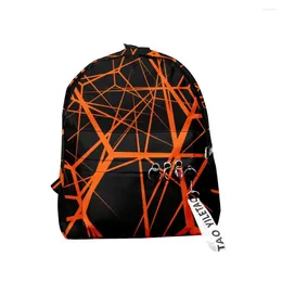 Backpack Hip Hop Creative Lines Backpacks Boys/Girls Pupil School Bags 3D Print Keychains Oxford Waterproof Cute Small