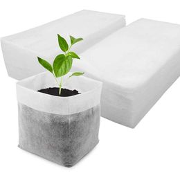 Planters Pots 100Pcs Biodegradable Nursery Bag Plant Grow Bags Non-Woven Fabric Seeds To Sow Flower Pots For Home Garden Accessories Tools