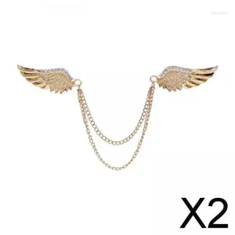 Brooches 2xWomen's Angel Wing Brooch Vintage Collar Pins For Coat Blouse Scarf