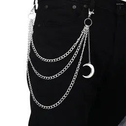 Keychains Moon Pendant Chain On The Jeans Pants Women Punk For Men Egirl EBoy Harajuku Grunge Accessories