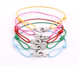 Fashion Brand Women Lover Bangle Handmade Rope Chain Bracelet Charm Titanium Stainless Steel three circles With Logo9409140