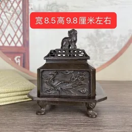 Necklace Earrings Set Ancient Relief Incense Burner Four-beast Household Indoor Lion-covered Square Three-body Furnace