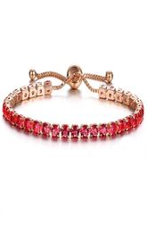 Tennis bracelet Women039s fashion adjustable chain bracelets cubic zirconia rose gold love gift luxury shiny jewelry326C1131057