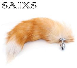 Big Fox tail Metal anal plug Sex anal toys butt plug cosplay 3 size for choice2456430