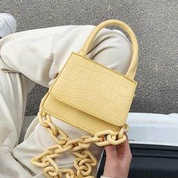 Totes Elegant Female Mini Tote Bag 2024 Quality Leather Women's Designer Handbag Crocodile Pattern Chain Shoulder Messenger