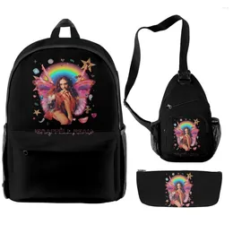 Backpack Chappell Roan Midwest Princess Tour Three Piece Set Women Men Shoulders Bag Fashion Streetwear Travel Bags