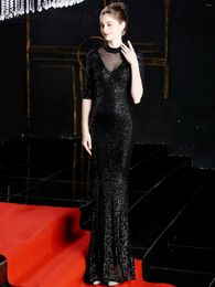 Party Dresses Sexy Elegant Long Evening For Women 2024 Luxury Birthday Woman See Through Sequin Summer Dress Vestidos