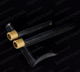 New high-quality exquisite quality and reliable quality Black Leather Holder 2 Tube Travel Cigar Case Humidor2272042