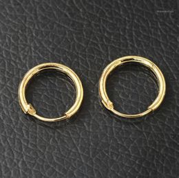 2018 Men Women Smooth Round Circle Earring Small Loop Hoop Earrings Gold Colour Silver Huggie Jewellery Simple Ear Accessories13615257