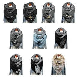 Scarves Women Scarf Winter Fashion Printing View Art Printed With Button Functional Soft Wrap Casual Warm Dropship