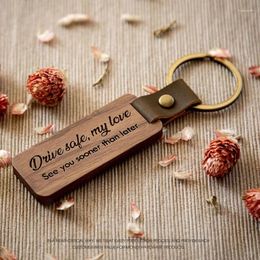 Keychains Blank Leather Wooden For Key Chain Rectangle Tags Wood Ring DIY Craft Christmas Gift