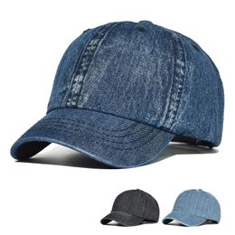 Short Brim Denim Baseball Cap Men Women Fashion Dad Hat Casual Adjustable Trucker Style Low Profile 240416
