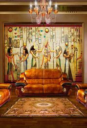 Whole Ancient Egyptian Pharaoh Po Wallpaper Retro Art Mural Wallpaper Hoom Decor NonWoven paper Wall Mural4242434