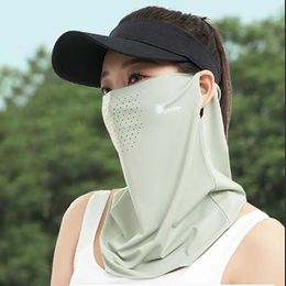 Scarves Ear Hanging Sunscreen Face Veil Portable Breathable UV Protection Cover Summer Sunshade Silk Mask