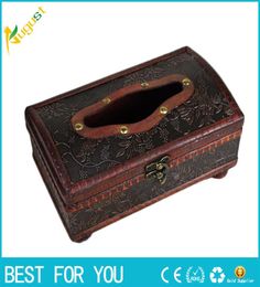 1pc Tissue Box Elegant Crafted Wooden Antique Handmade Old Antique Paper Box Packing Holder 21 12 11cm275a6105014