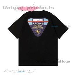 Fashion Cotton Rhude Shirt Rhude T Shirt High-quality Trendy Brand New Model Mens Tshirt Designer Streetwear Summer Clothes Classic Man Sailboat Print Short 679