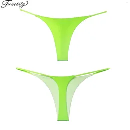 Women's Panties Womens Glossy Beach Thong Low Rise Bikini Briefs Bottom Sunbathing T-back Swimwear