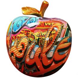 Figurines Statue Sculpture House Living Room Home Decor Decorative Nordic Modern Graffiti Style Painted Coloured Apples 240430