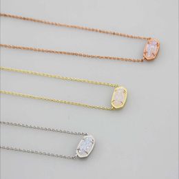 Designer Kendrascott Necklace for Woman Jewlery Ins Simple Oval White Crystal Dental Short Necklace Neckchain Collar Chain