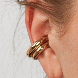 Backs Earrings Gold Color Ear Cuff Without Piercing Round Cartilage Clips For Women Trendy Metal Earring Fake Fashion Jewellery