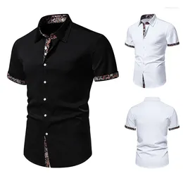 Men's Casual Shirts Leisure Floral Formal Shirt Slim Fit Paisley Patterned T-shirt Short Sleeved Button Up