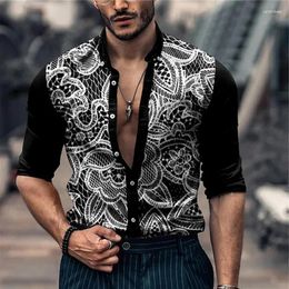 Men's Dress Shirts Luxury Designer Design Party Fashion Lapel Button Down Shirt Spring Summer Autumn Soft Comfortable Tops