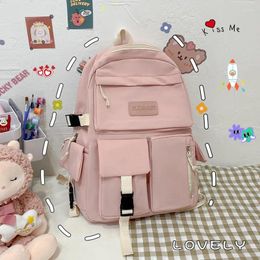 Backpack Trendy Korean Version Large-capacity School Bag Lightweight Simple Travel Teen Girls Many Pockets Backpacks