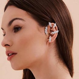 Backs Earrings Stonefans Luxury Zircon Ear Bone Non Piercing Jewellery Women Fashion Cuff Cilp Bridal Wedding Accessories