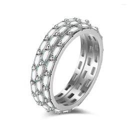 Cluster Rings 2024 Product Irregular Arrangement Full Diamond Zircon Ring Pure Silver European And American Fashion Minimalist Niche