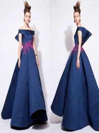 Lace Evening Dresses 2017 Off The Shoulder Embroidery Azzi And Osta Ball Gown Prom Dresses A Line Saudi Arabia Celebrity Evening G8094477