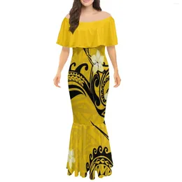 Party Dresses Summer Polynesian Tribes Design Women'S Off-The-Shoulder For Tight Maxi Mermaid