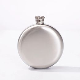 Stainless Steel Hip Flask Portable 5oz 8oz Outdoor Round Wine Pot Business Gift 240429