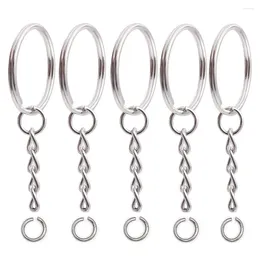 Keychains 20pcs Key Chain Rings Metal Blank Keychain With Jump Ring For Pendants Keyfob Holder DIY Jewellery Making Crafts Accessories