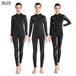 Women's Swimwear Wetsuit Women 3mm Neoprene Long Sleeve Front Zip Diving Suit Surfing Full Body For Men Cold Water